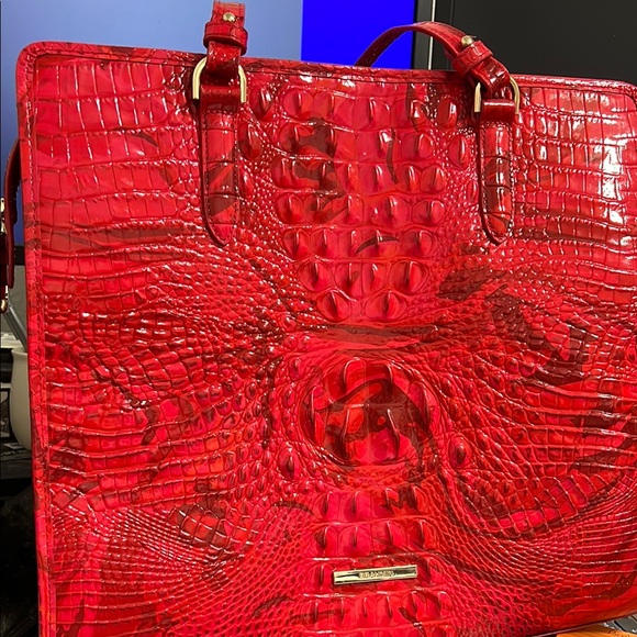 Brahmin Handbags - NWT Brahmin Tia Red Flame Melbourne Crocodile Embossed Tote genuine leather.